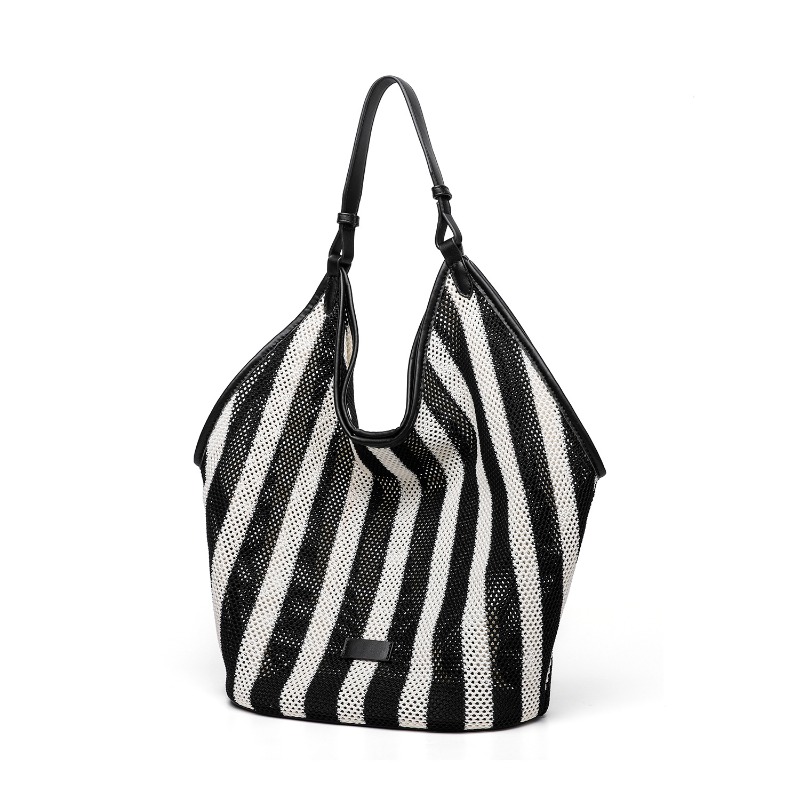 Striped Woven Large Capacity T - Embroidery Class ulasan dan harga