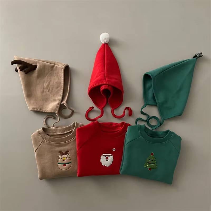 Baby Christmas Romper with Hat - Embroidery Xmas Tree ulasan dan harga