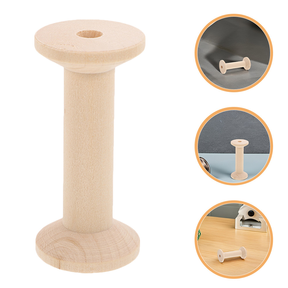 4Pcs Wooden Thread Spools Set  - Embroidery Threads ulasan dan harga