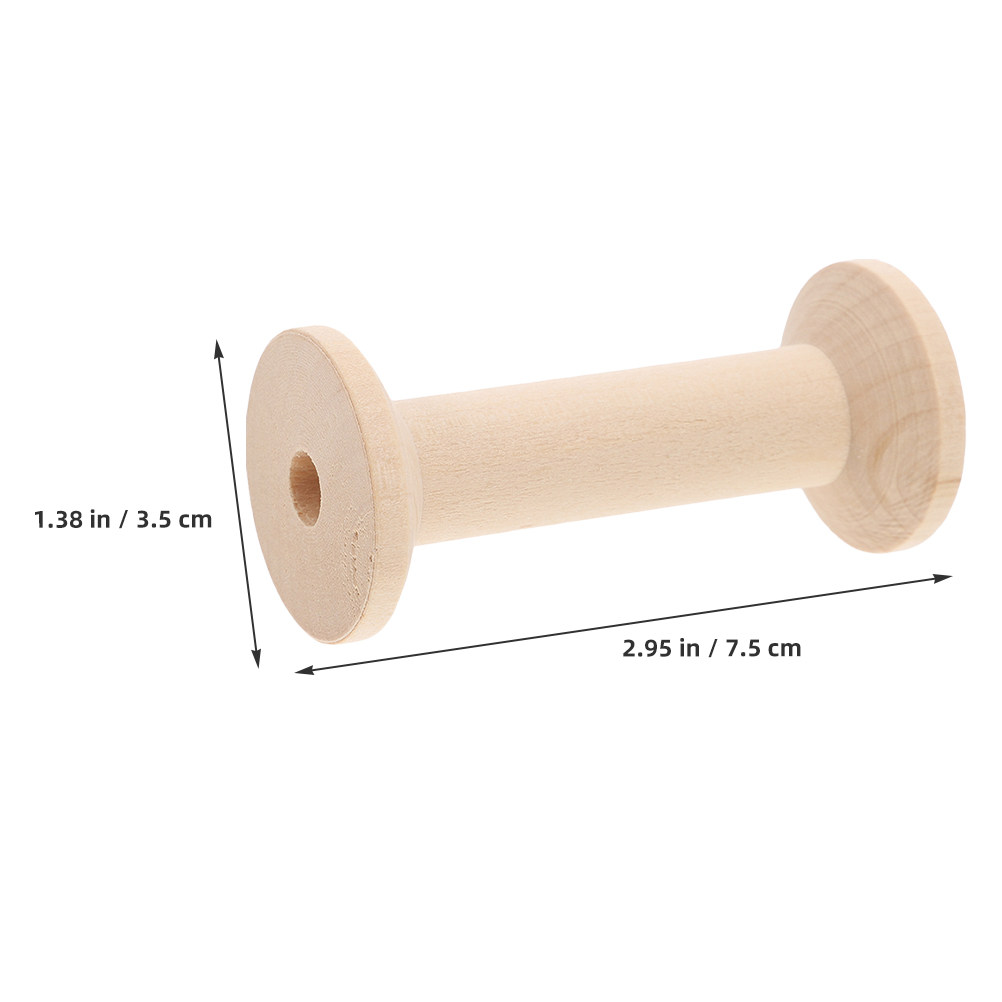 4Pcs Wooden Thread Spools Set  - Embroidery Threads ulasan dan harga