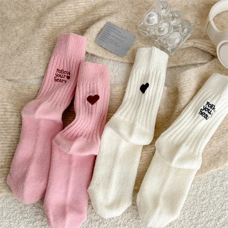 Harajuku Kawaii Middle Tube So - Embroidery On Socks ulasan dan harga