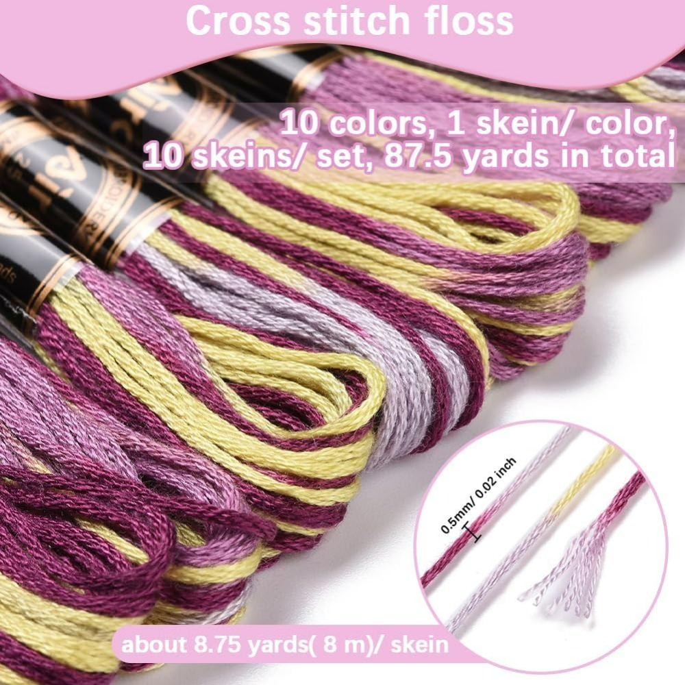 6 Strands Purple Variegated Em - Embroidery Threads ulasan dan harga