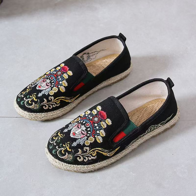 Women Flat Sole Embroidered Cl - Embroidery Fabric ulasan dan harga