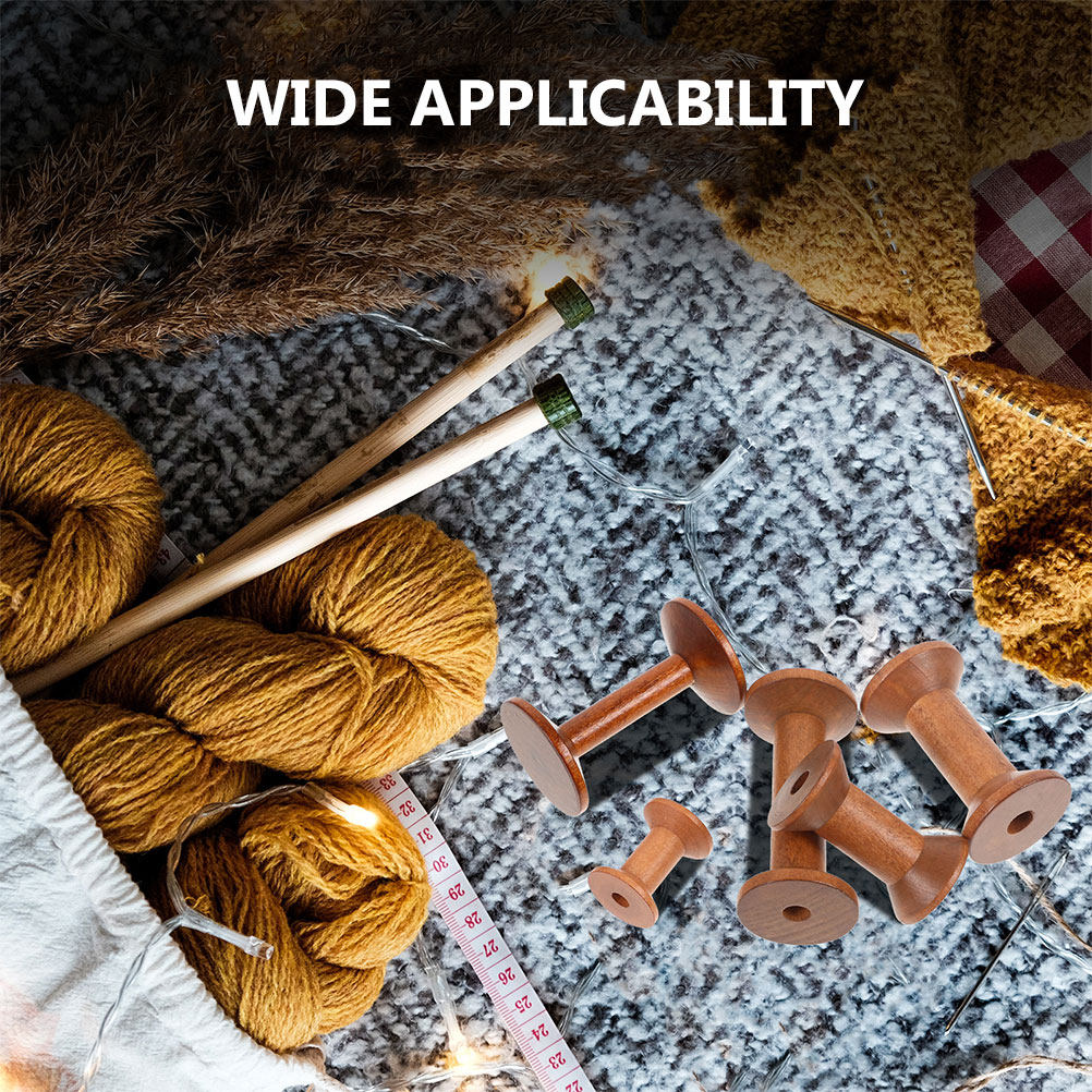 7Pcs Wooden Bobbins Set Space  - Embroidery Threads ulasan dan harga
