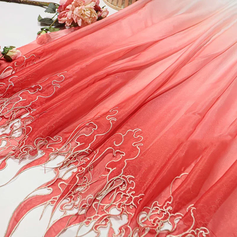 Chinese Style Embroidery Lotus - Embroidery Fabric ulasan dan harga