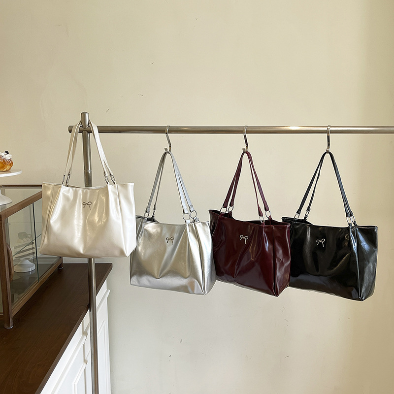 Retro Large Casual Soft Tote B - Embroidery Class ulasan dan harga