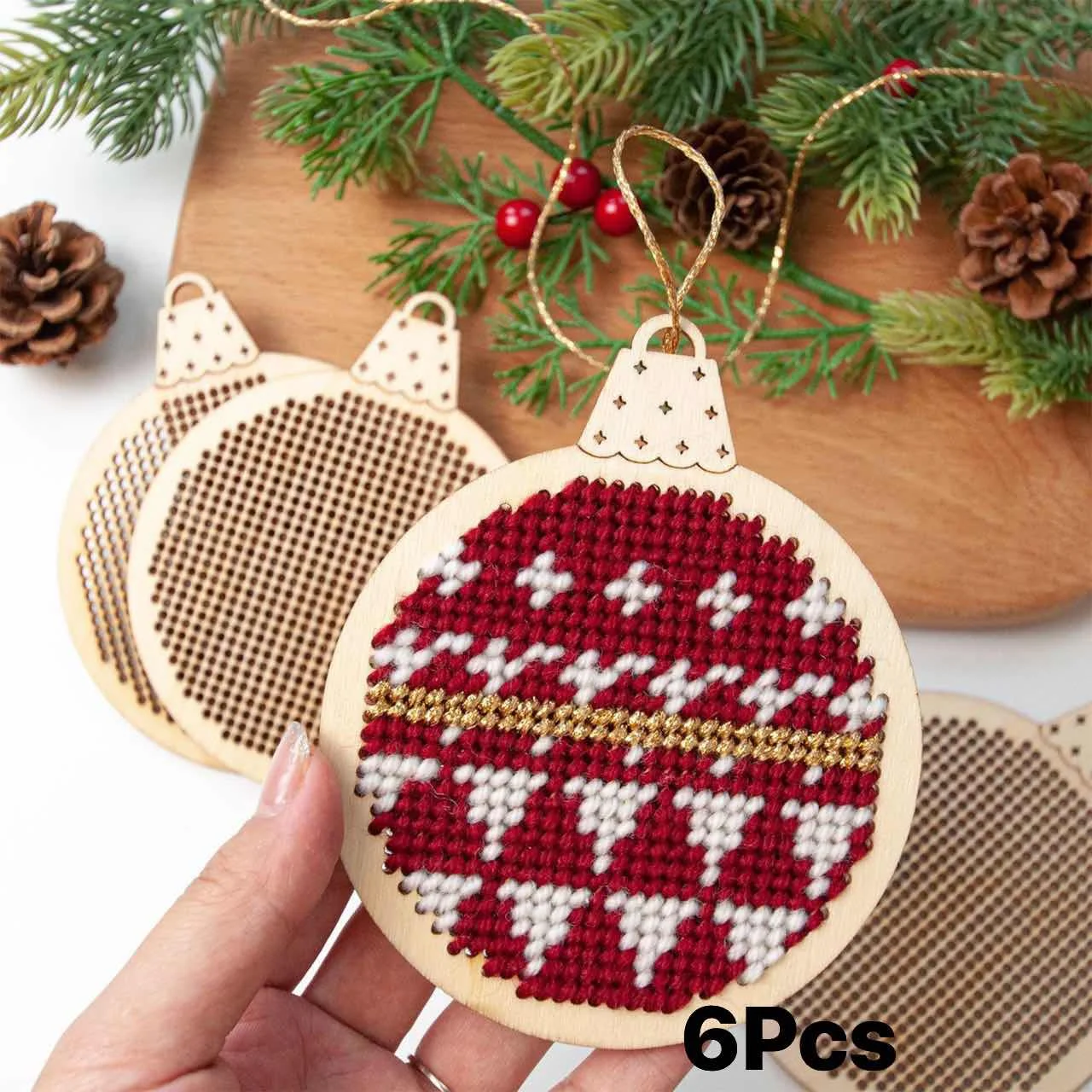 12Pcs Christmas Cross Stitch H - Embroidery Xmas Tree ulasan dan harga