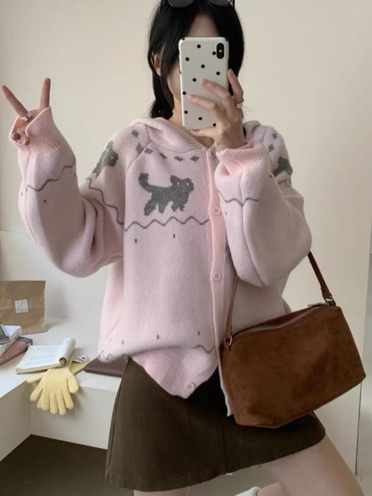 Cute Cat Embroidery Hoodies Ja - Embroidery Love ulasan dan harga