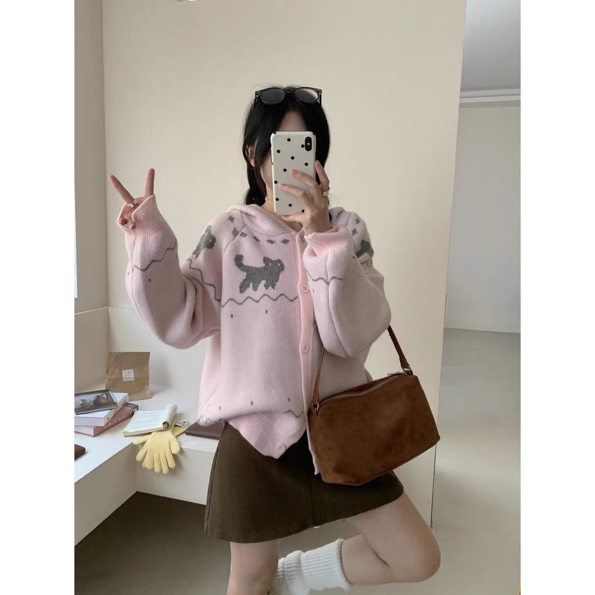 Cute Cat Embroidery Hoodies Ja - Embroidery Love ulasan dan harga