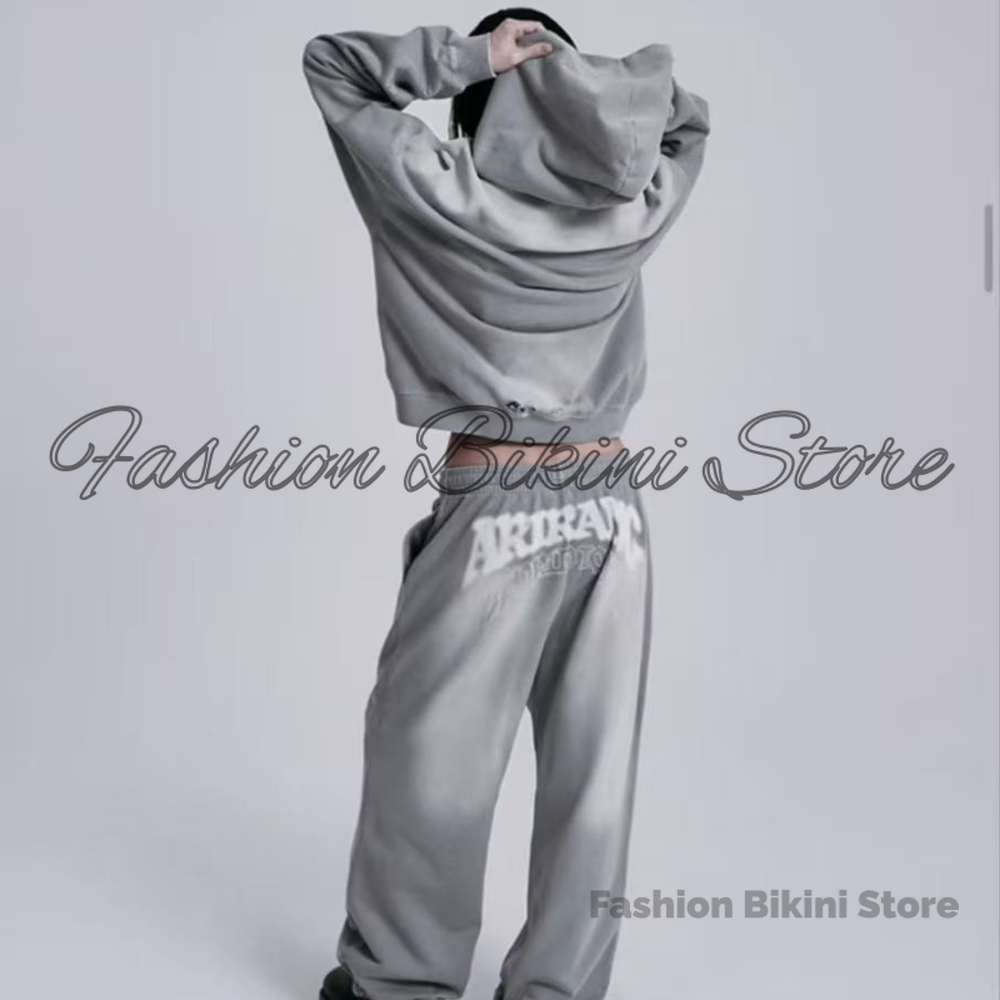 NEW Washed Grey Retro Hoodie 3 - Embroidery Class ulasan dan harga