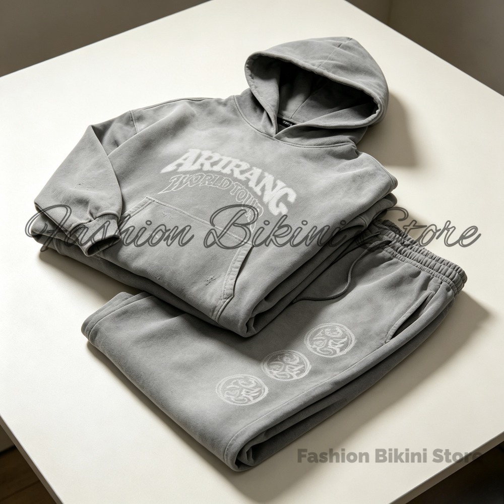 NEW Washed Grey Retro Hoodie 3 - Embroidery Class ulasan dan harga