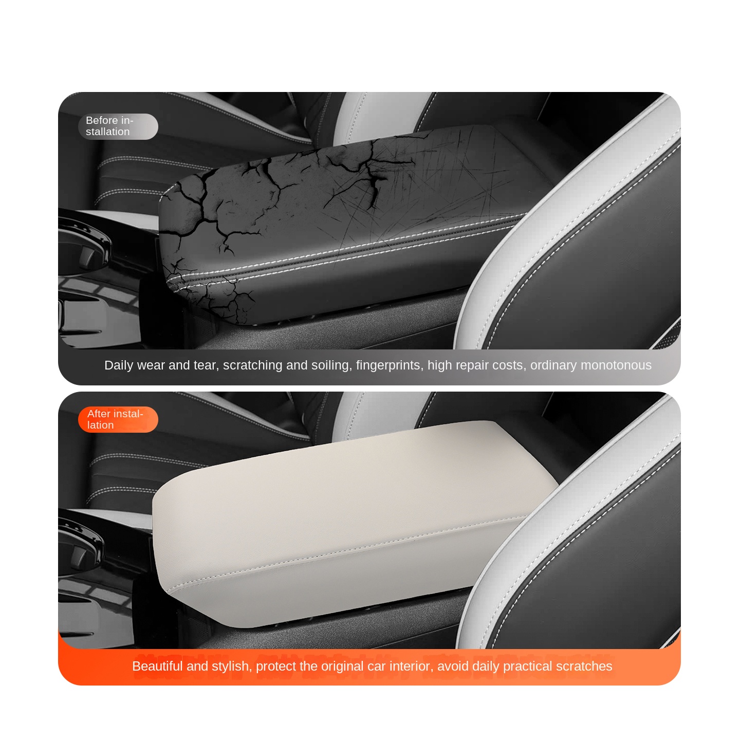 Hard Shell Leather Armrest Box - Embroidery Yarn ulasan dan harga
