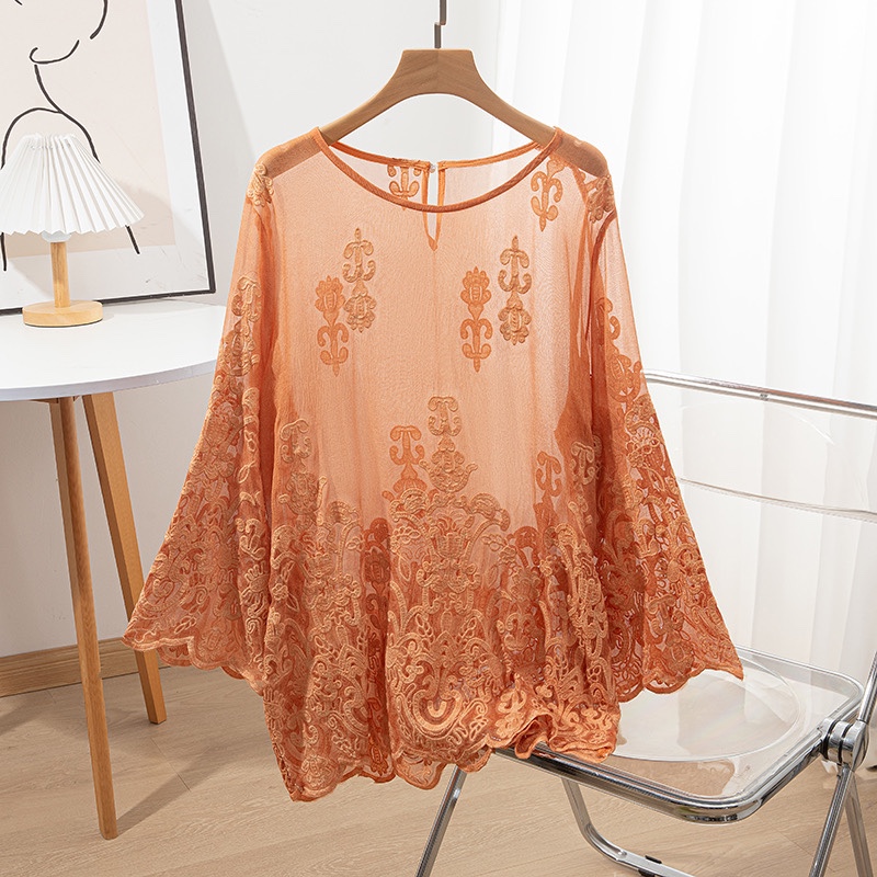 100% Mulberry Silk Women Long  - Embroidery Class ulasan dan harga
