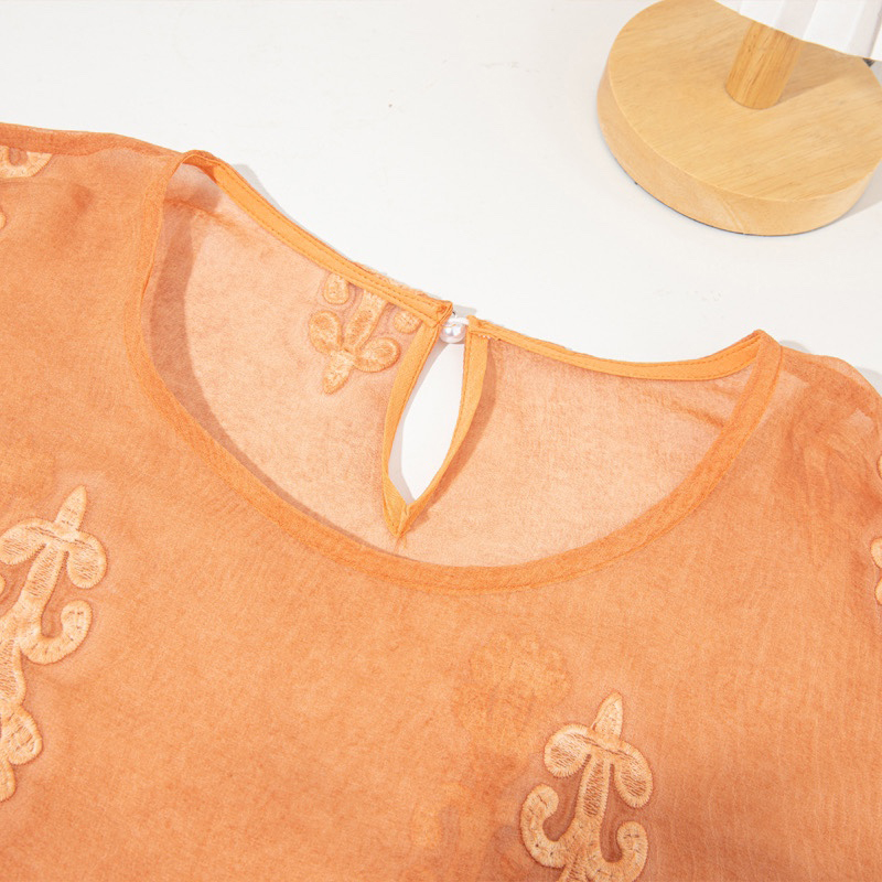 100% Mulberry Silk Women Long  - Embroidery Class ulasan dan harga
