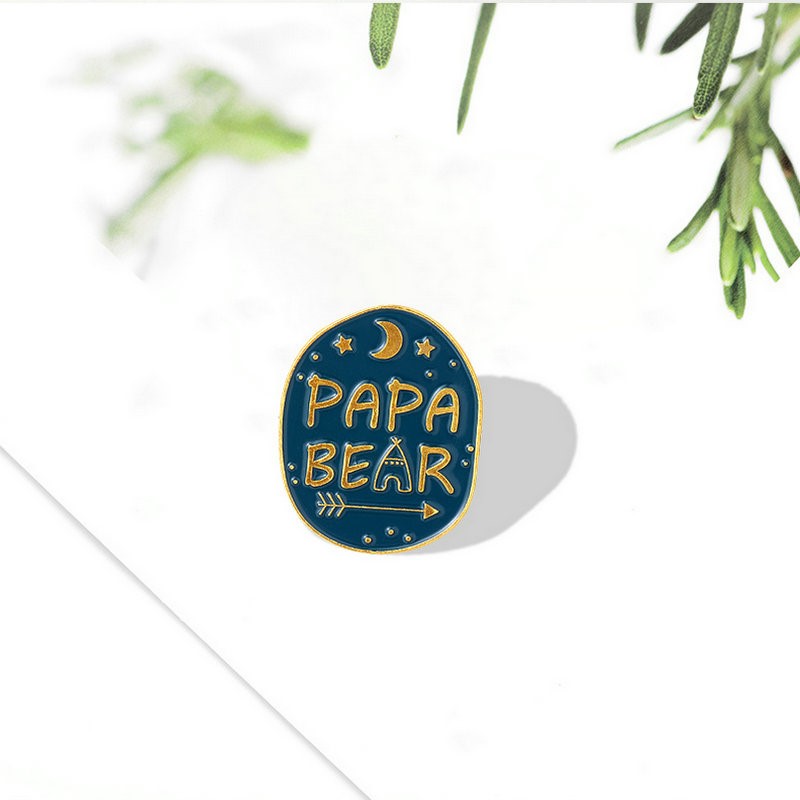 Mama Papa Bear Enamel Pins Cus - Embroidery Logo ulasan dan harga