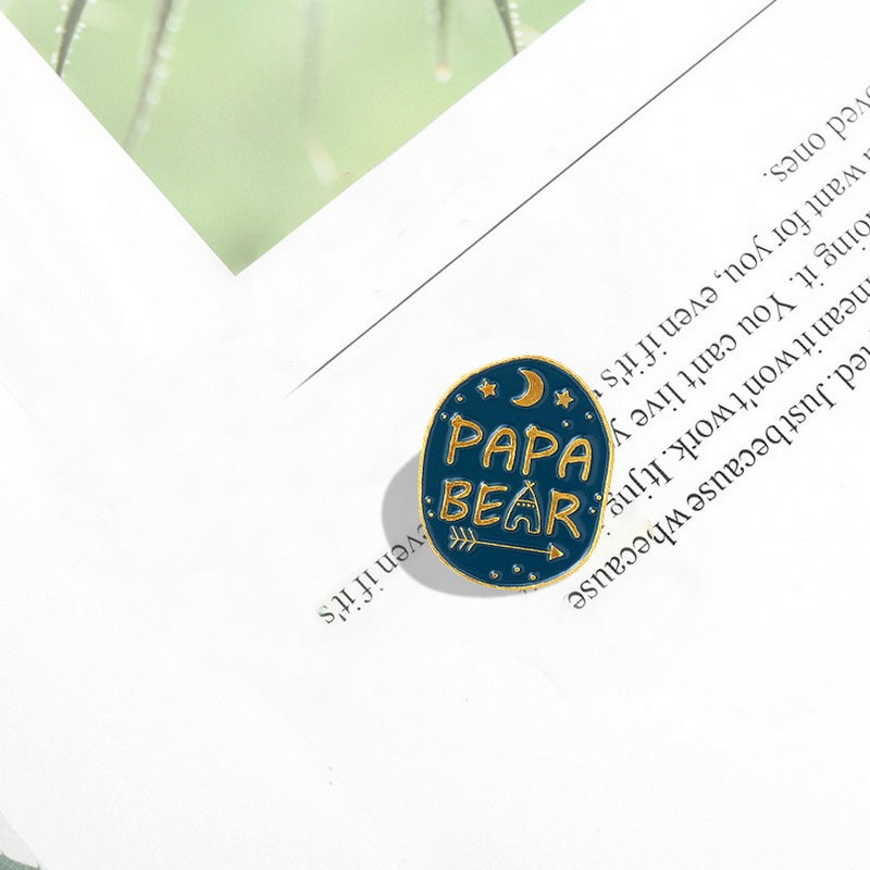 Mama Papa Bear Enamel Pins Cus - Embroidery Logo ulasan dan harga