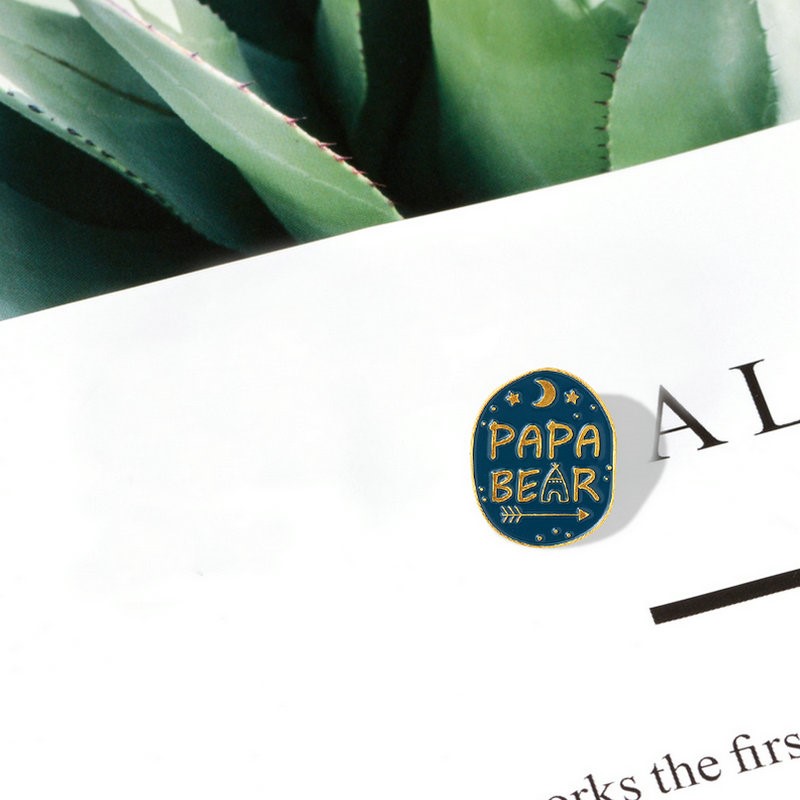 Mama Papa Bear Enamel Pins Cus - Embroidery Logo ulasan dan harga