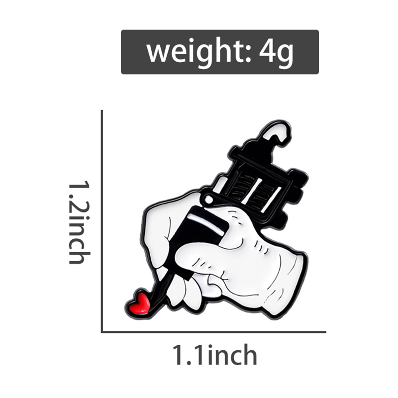 Love Heart Tattoo Enamel Pins  - Embroidery Love ulasan dan harga