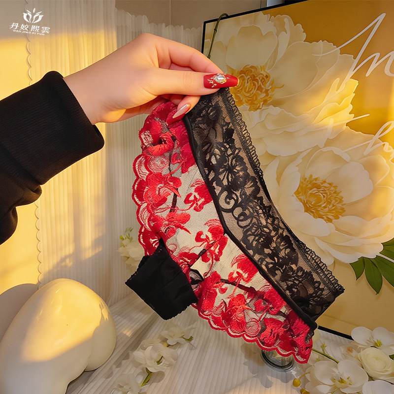 【1pcs】lingeries femme ultra ho - Embroidery Red ulasan dan harga