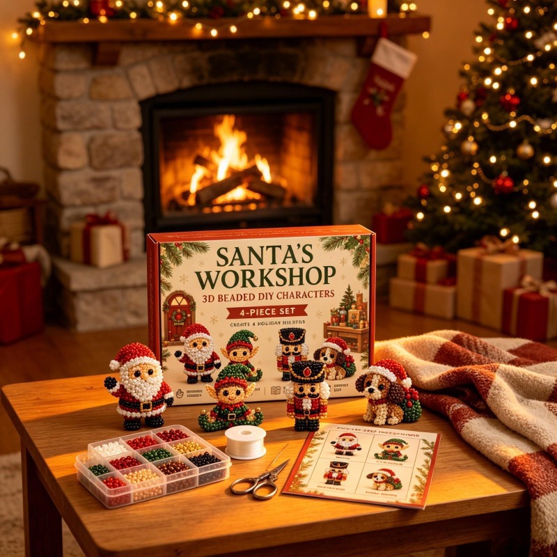 3D Pearl Christmas Kitten Art  - Embroidery Xmas Tree ulasan dan harga
