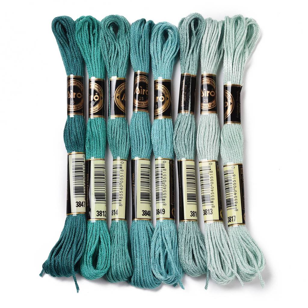 1Set 8 Skeins 0.5mm 6-Ply Poly - Embroidery Threads ulasan dan harga