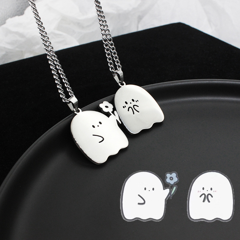 Stainless Steel Cat Couple Nec - Embroidery Chain Stitch ulasan dan harga