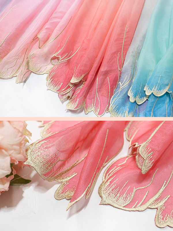 embroidery green blue Gradient - Embroidery Cloth ulasan dan harga